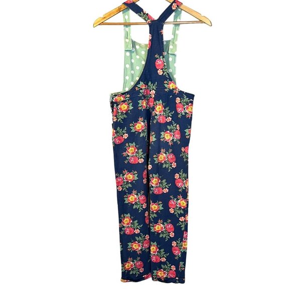 Matilda Jane Girls Navy Floral Overalls 10 Spring Summer Farm Country Outdoor - Picture 2 of 5